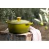 imageLe Creuset Enameled Cast Iron Signature Round Dutch Oven with Lid 55 Quart ShallotOlive