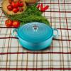 imageLe Creuset Enameled Cast Iron Signature Round Wide Dutch Oven 675 qt CaribbeanCaribbean