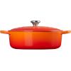 imageLe Creuset Enameled Cast Iron Signature Round Wide Dutch Oven 675 qt CaribbeanFlame