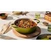 imageLe Creuset Enameled Cast Iron Signature Round Wide Dutch Oven 675 qt CaribbeanOlive