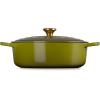 imageLe Creuset Enameled Cast Iron Signature Round Wide Dutch Oven 675 qt CaribbeanOlive