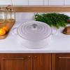 imageLe Creuset Enameled Cast Iron Signature Round Wide Dutch Oven 675 qt CaribbeanShallot