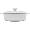imageLe Creuset Enameled Cast Iron Signature Round Wide Dutch Oven 675 qt CaribbeanWhite