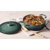 imageLe Creuset Enameled Cast Iron Signature Round Wide Dutch Oven 675 qt CaribbeanWhite
