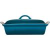 imageLe Creuset Stoneware Heritage Covered Rectangular Casserole 4 qt 12quot x 9quot CaribbeanDeep Teal