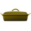 imageLe Creuset Stoneware Heritage Covered Rectangular Casserole 4 qt 12quot x 9quot CaribbeanOlive