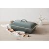 imageLe Creuset Stoneware Heritage Covered Rectangular Casserole 4 qt 12quot x 9quot CaribbeanSea Salt