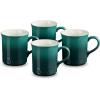 imageLe Creuset Stoneware Set of 4 Mugs 14 oz each CaribbeanArtichaut