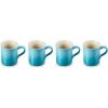 imageLe Creuset Stoneware Set of 4 Mugs 14 oz each CaribbeanCaribbean