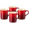 imageLe Creuset Stoneware Set of 4 Mugs 14 oz each CaribbeanCerise
