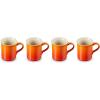 imageLe Creuset Stoneware Set of 4 Mugs 14 oz each CaribbeanFlame