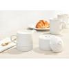 imageLe Creuset Stoneware Set of 4 Mugs 14 oz each CaribbeanWhite