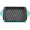 imageLe Creuset Enamaled Cast Iron Square Grill 95quot Caribbean