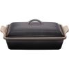 imageLe Creuset Stoneware Heritage Covered Rectangular Casserole 4 qt 12quot x 9quot CaribbeanOyster