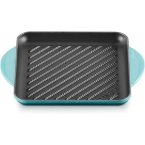 imageLe Creuset Enamaled Cast Iron Square Grill 95quot Caribbean