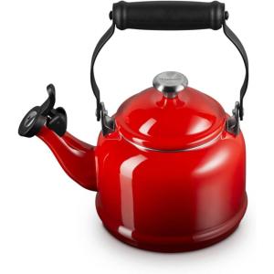 imageLe Creuset Enamel On Steel Demi Tea Kettle with Metal Finishes 125 qt CaribbeanCerise