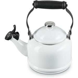 imageLe Creuset Enamel On Steel Demi Tea Kettle with Metal Finishes 125 qt CaribbeanWhite
