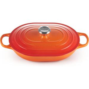 imageLe Creuset Enameled Cast Iron Signature Oval Casserole 375 qt CeriseFlame