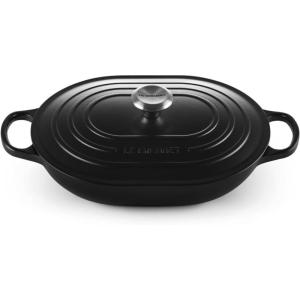 imageLe Creuset Enameled Cast Iron Signature Oval Casserole 375 qt CeriseLicorice