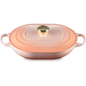 imageLe Creuset Enameled Cast Iron Signature Oval Casserole 375 qt CerisePeche
