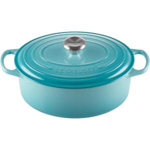 imageLe Creuset Enameled Cast Iron Signature Oval Dutch Oven 675 qt OysterCaribbean