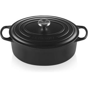 imageLe Creuset Enameled Cast Iron Signature Oval Dutch Oven 675 qt OysterLicorice