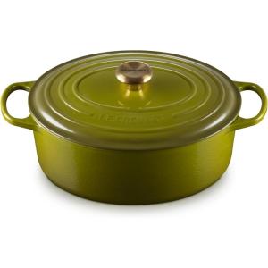 imageLe Creuset Enameled Cast Iron Signature Oval Dutch Oven 675 qt OysterOlive