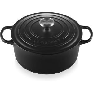 imageLe Creuset Enameled Cast Iron Signature Round Dutch Oven with Lid 55 Quart ShallotLicorice