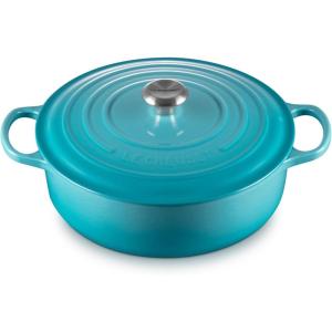 imageLe Creuset Enameled Cast Iron Signature Round Wide Dutch Oven 675 qt CaribbeanCaribbean