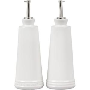 imageLe Creuset Signature Stoneware Oil ampamp Vinegar set 10 oz each Black OnyxWhite