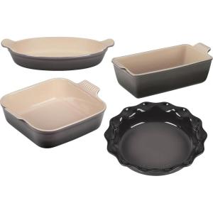 imageLe Creuset Stoneware 4 PC Heritage Bakeware Set CeriseOyster