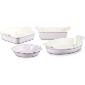 imageLe Creuset Stoneware 4 PC Heritage Bakeware Set CeriseShallot