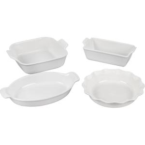 imageLe Creuset Stoneware 4 PC Heritage Bakeware Set CeriseWhite