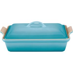 imageLe Creuset Stoneware Heritage Covered Rectangular Casserole 4 qt 12quot x 9quot CaribbeanCaribbean