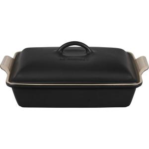 imageLe Creuset Stoneware Heritage Covered Rectangular Casserole 4 qt 12quot x 9quot CaribbeanLicorice