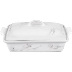 imageLe Creuset Stoneware Heritage Covered Rectangular Casserole 4 qt 12quot x 9quot CaribbeanMarble