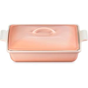 imageLe Creuset Stoneware Heritage Covered Rectangular Casserole 4 qt 12quot x 9quot CaribbeanPeche