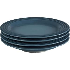 imageLe Creuset Stoneware Set of 4 Salad Plates 85quot each WhiteMarine