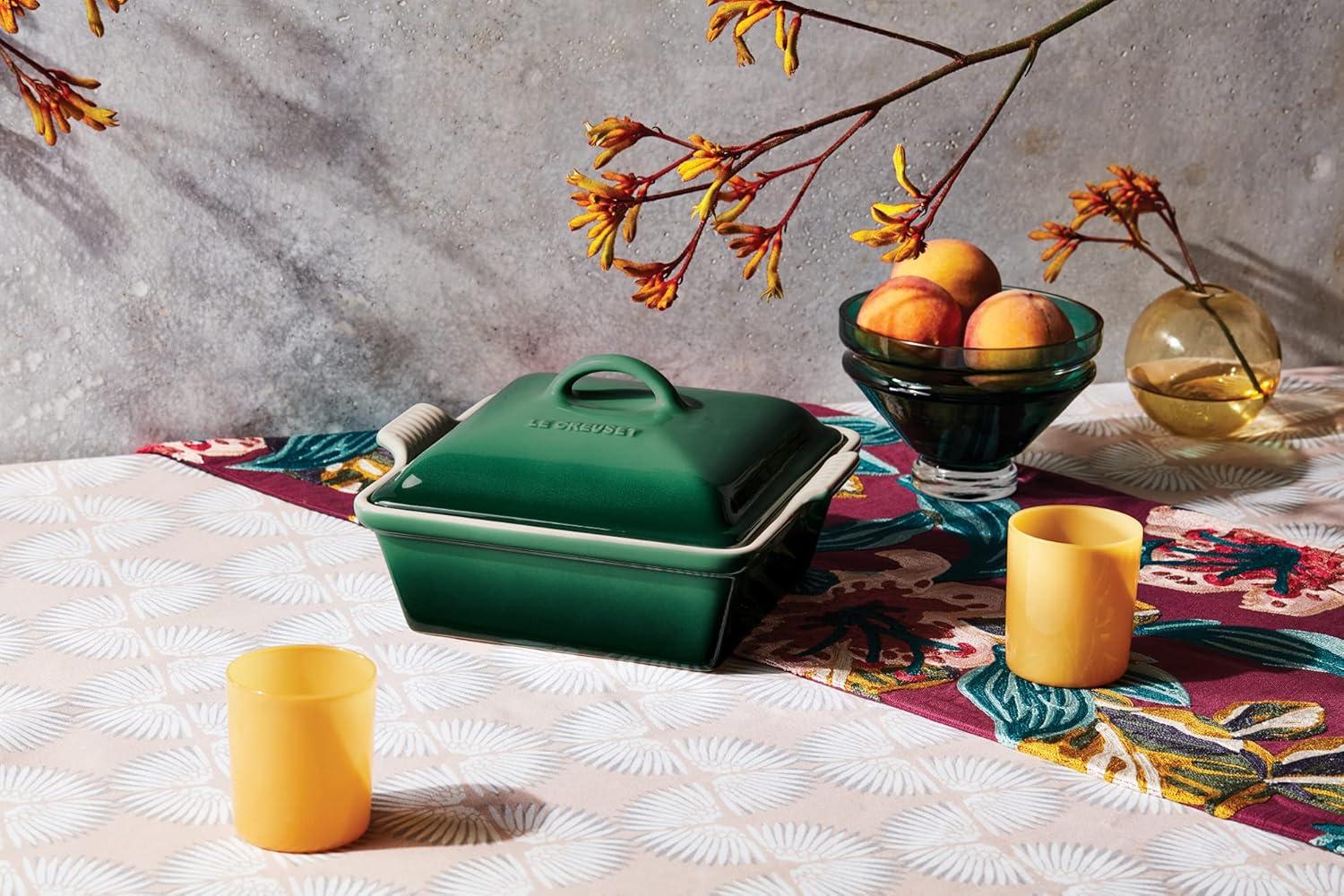 imageLe Creuset Stoneware Heritage Shallow Square Casserole 2qt 9quot LicoriceArtichaut