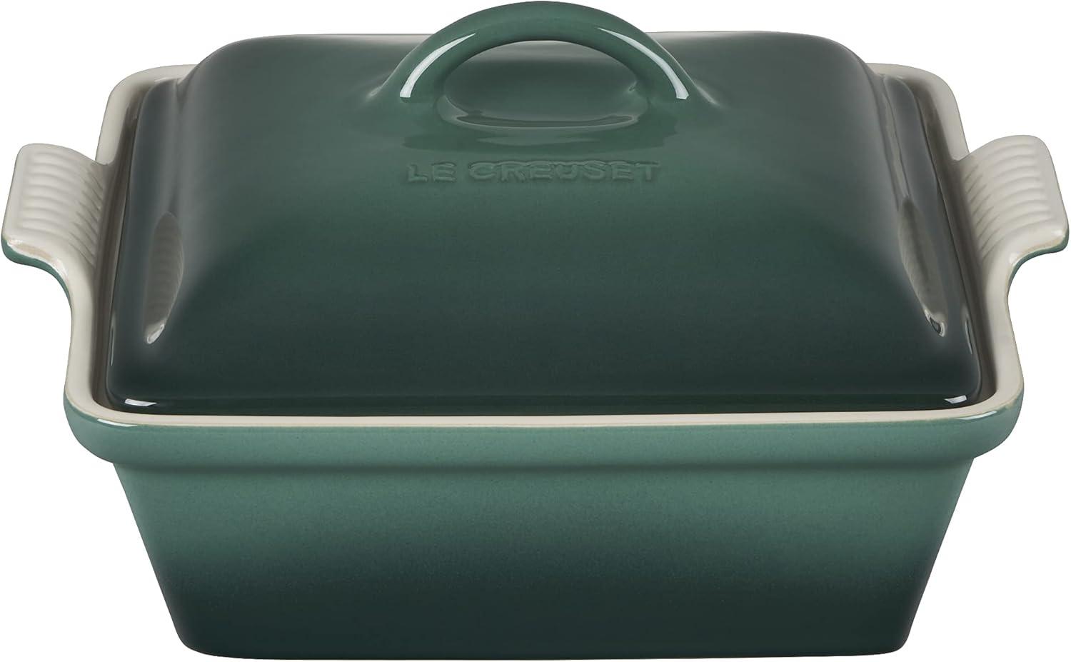 imageLe Creuset Stoneware Heritage Shallow Square Casserole 2qt 9quot LicoriceArtichaut