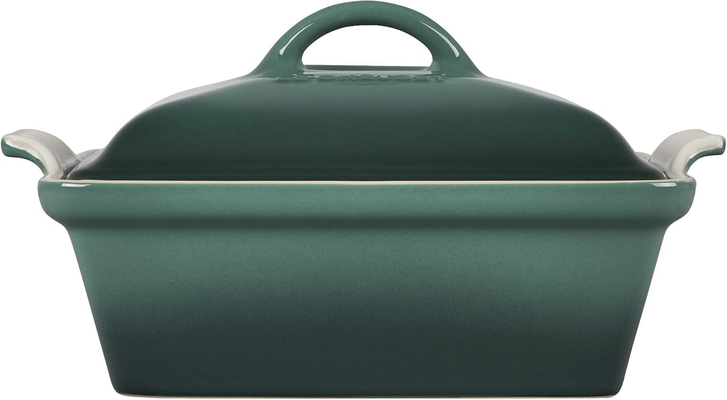 imageLe Creuset Stoneware Heritage Shallow Square Casserole 2qt 9quot LicoriceArtichaut