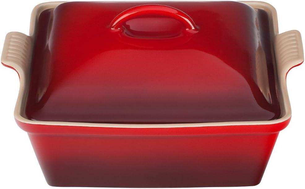 imageLe Creuset Stoneware Heritage Shallow Square Casserole 2qt 9quot LicoriceCerise