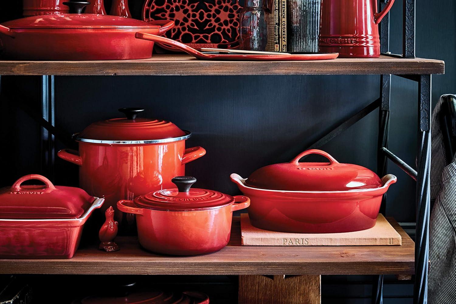 imageLe Creuset Stoneware Heritage Shallow Square Casserole 2qt 9quot LicoriceCerise
