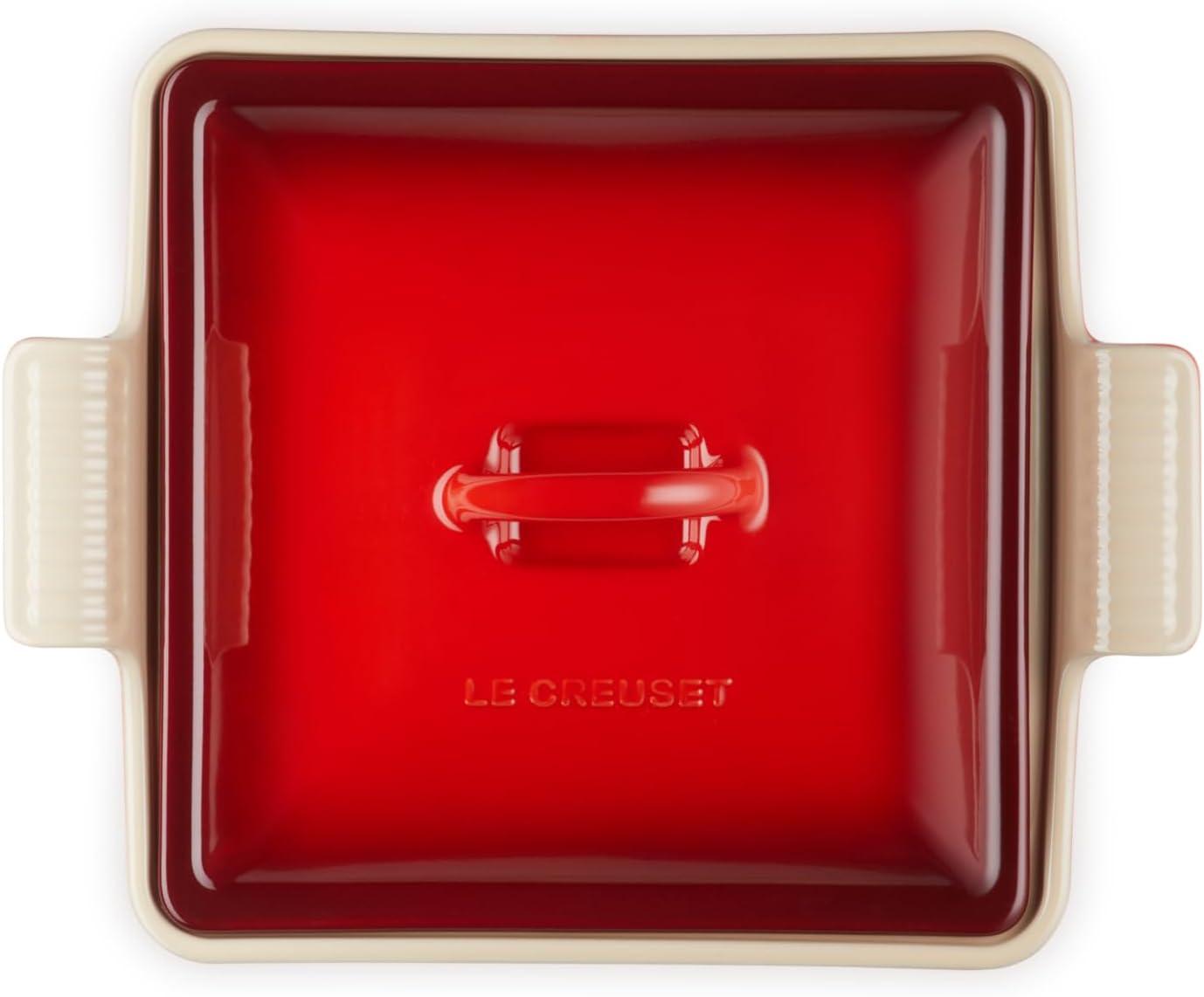 imageLe Creuset Stoneware Heritage Shallow Square Casserole 2qt 9quot LicoriceCerise