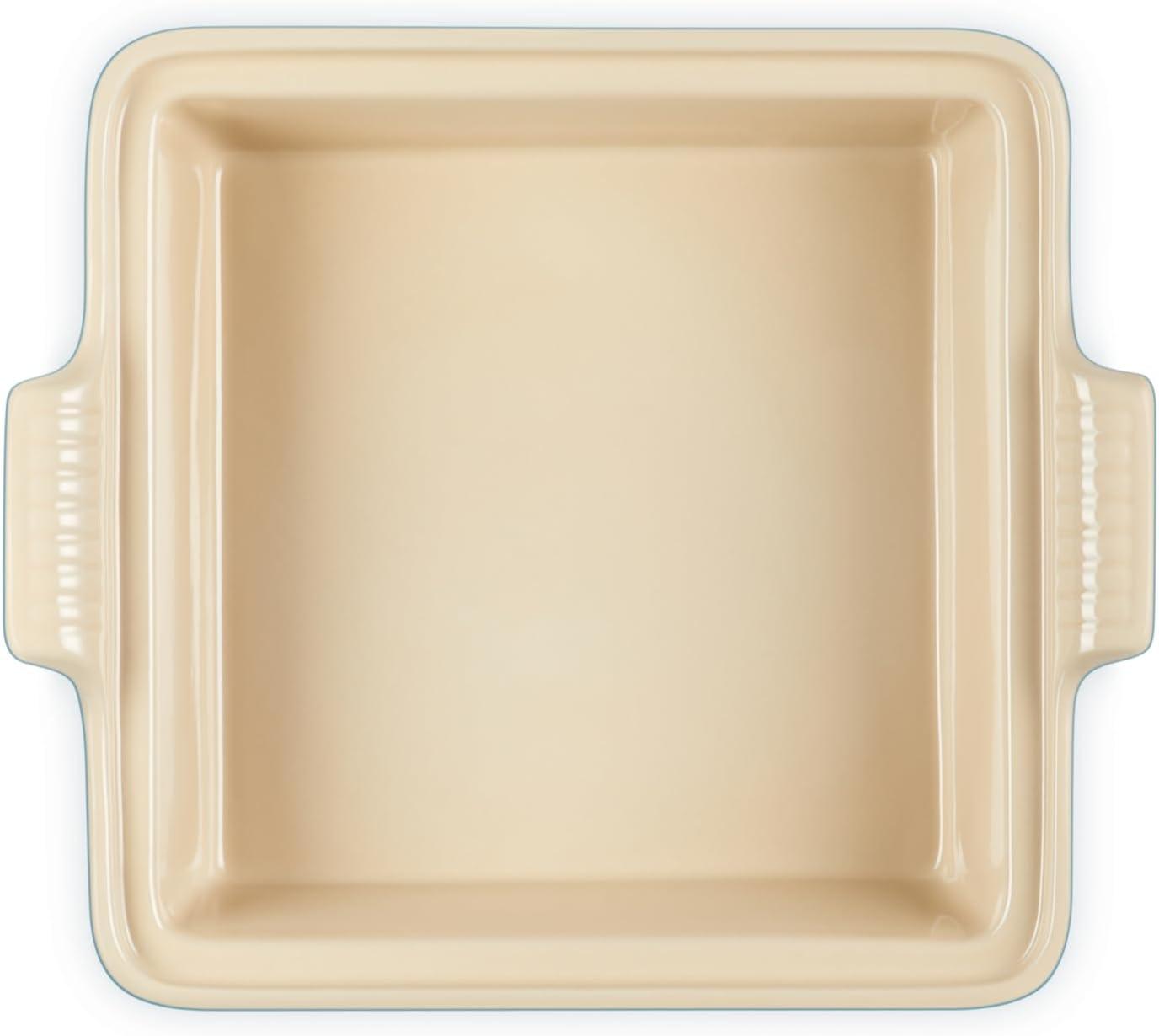 imageLe Creuset Stoneware Heritage Shallow Square Casserole 2qt 9quot LicoriceDeep Teal