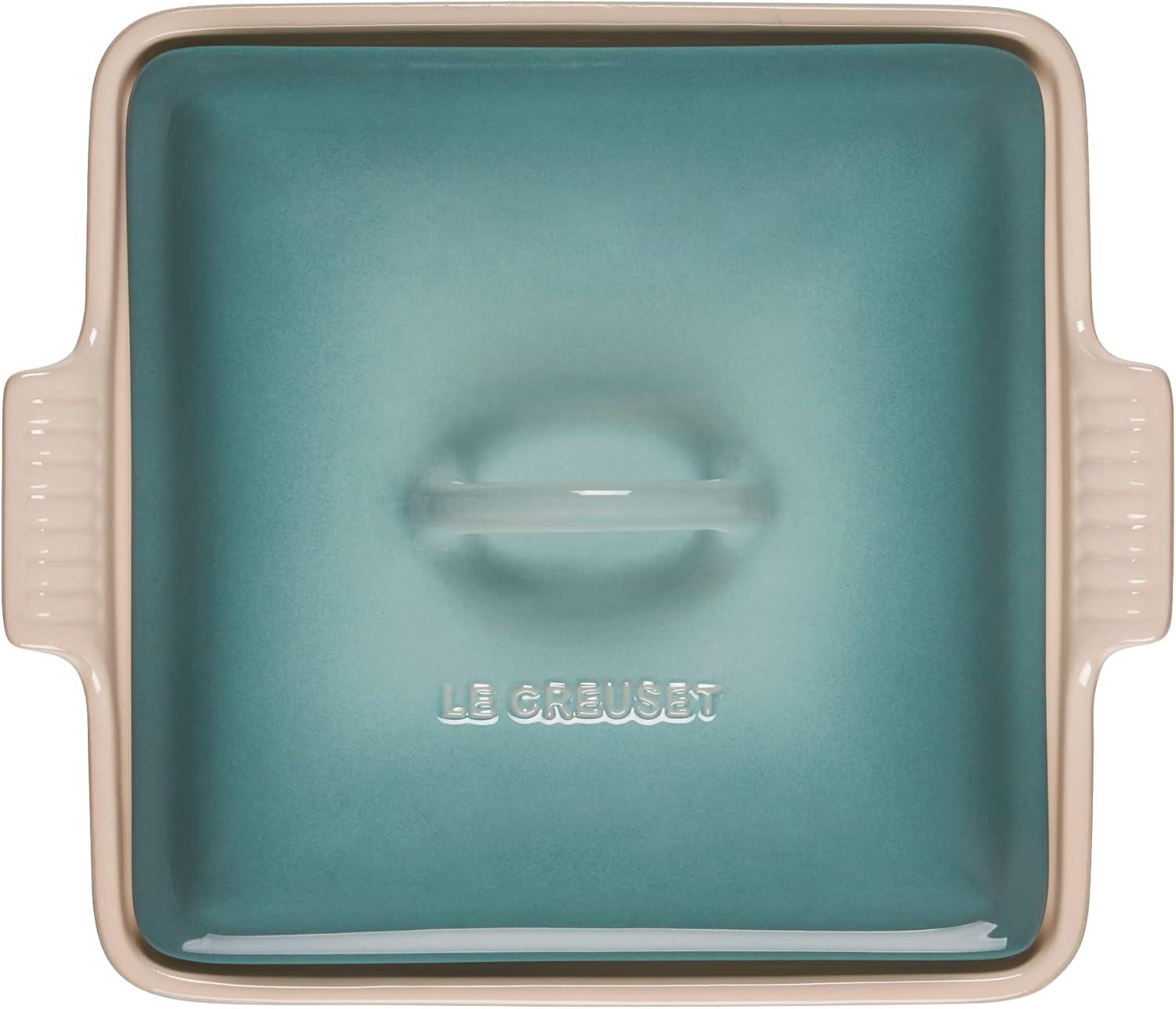 imageLe Creuset Stoneware Heritage Shallow Square Casserole 2qt 9quot LicoriceSea Salt