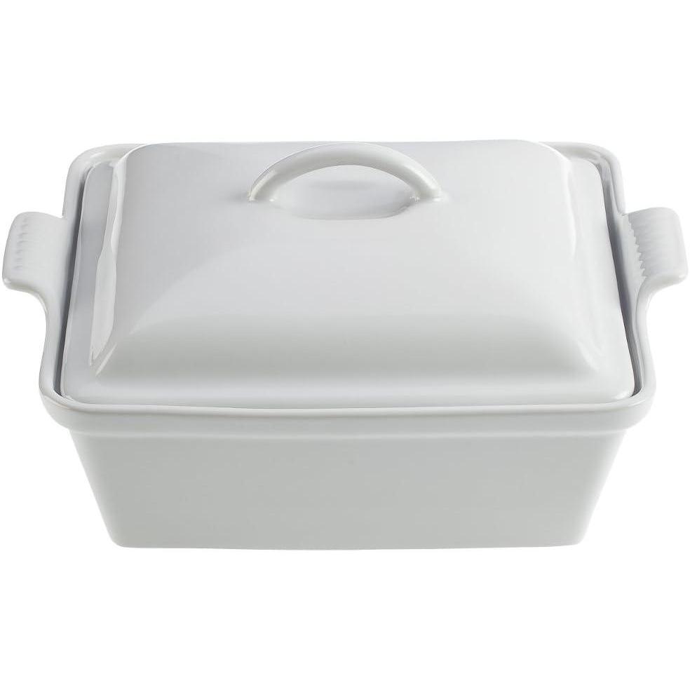 imageLe Creuset Stoneware Heritage Shallow Square Casserole 2qt 9quot LicoriceWhite