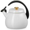 imageLe Creuset Enamel on Steel Cloche Kettle 22 qt White with Gold Accents