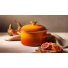 imageLe Creuset Enamel on Steel Traditional Stockpot 38 qt Persimmon with Gold Accents