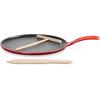 imageLe Creuset Enameled Cast Iron Crepe Pan with Rateau and Spatula 1075quot CeriseCerise
